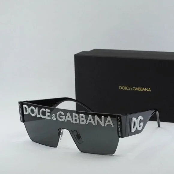 Dolce & Gabbana DG2233 01/87 Sunglasses Black Shield Frame, Grey Lenses - Picture 13 of 13